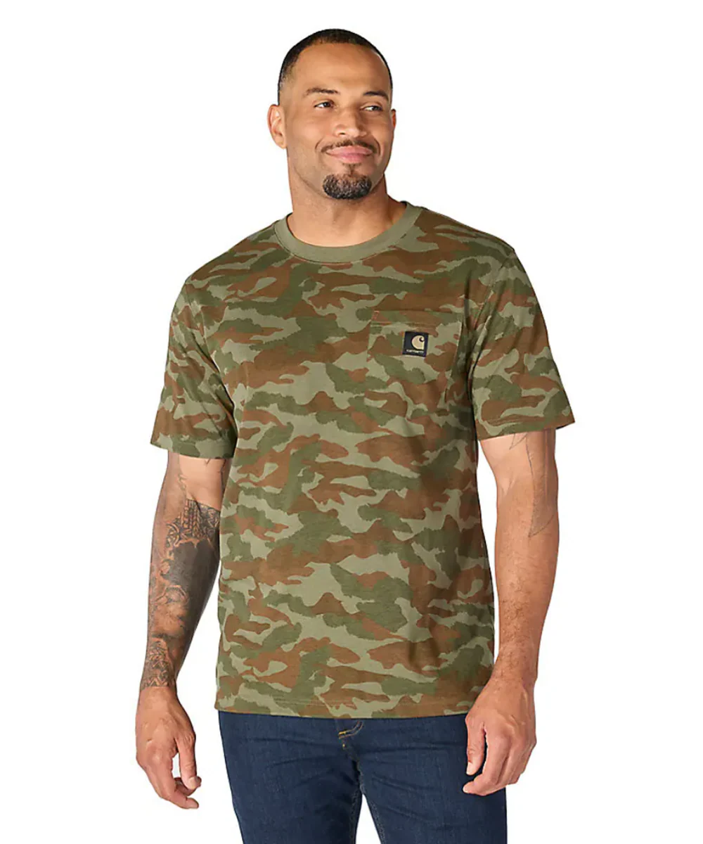 Carhartt Irvine Relaxed Camo T-Shirt - Army Green Camo