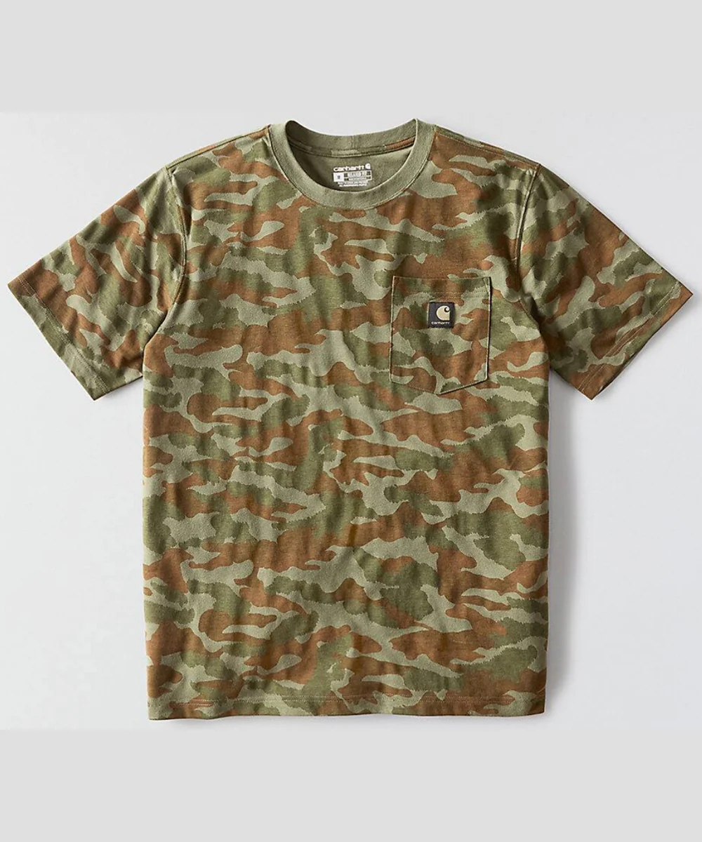 Carhartt Irvine Relaxed Camo T-Shirt - Army Green Camo - Image 2