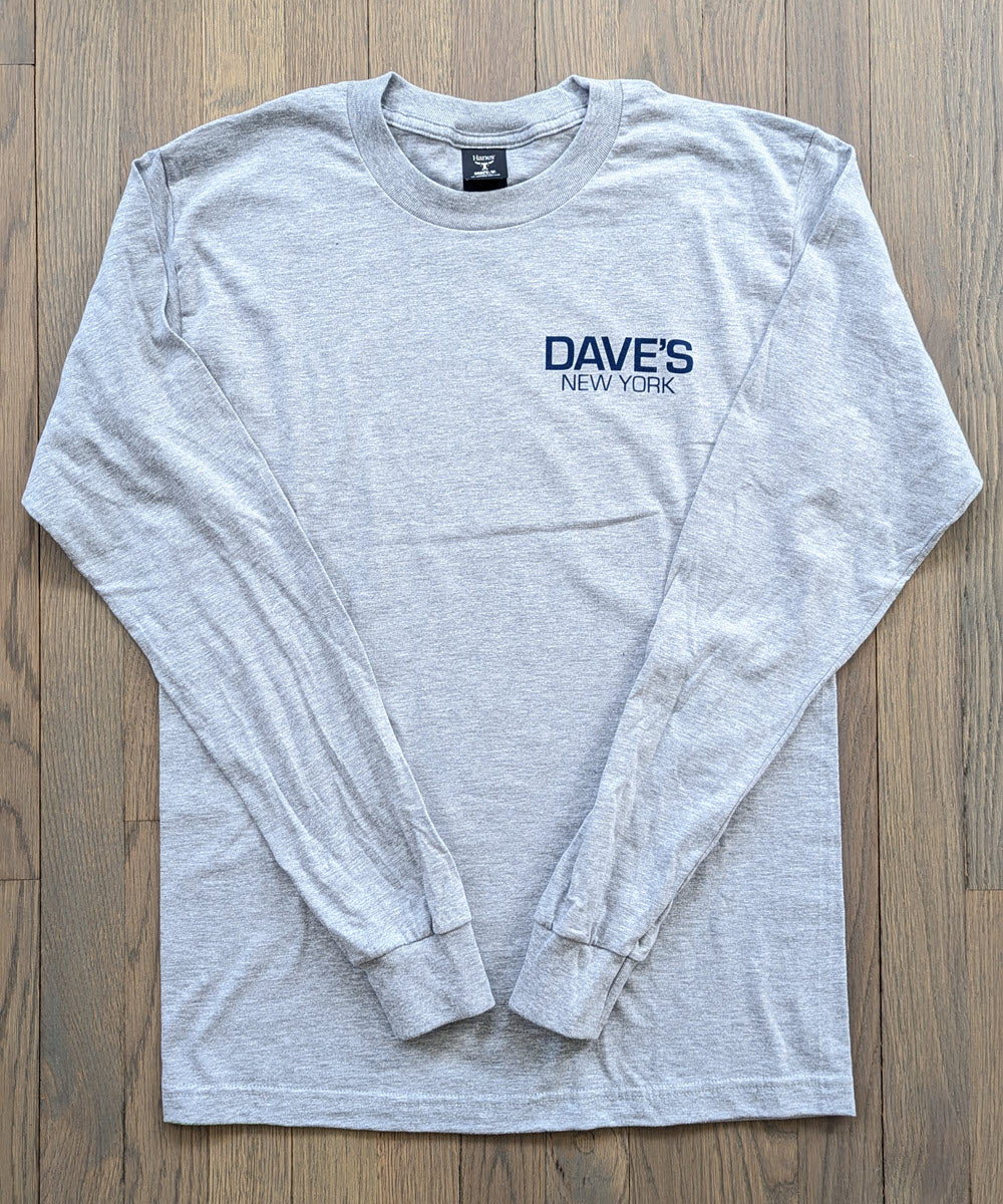 Dave's New York Work Logo Long Sleeve T-shirt - Light Steel